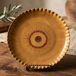 Di Mani Vintage Italian Pottery Sunburst Ruffled Edge Ceramic Plate
